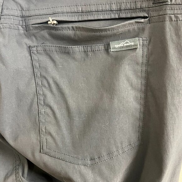 Men's Eddie Bauer Nylon Tech Pants. Gray Stretch Flex Straight Leg. Size 36 x 32 - Picture 3 of 6